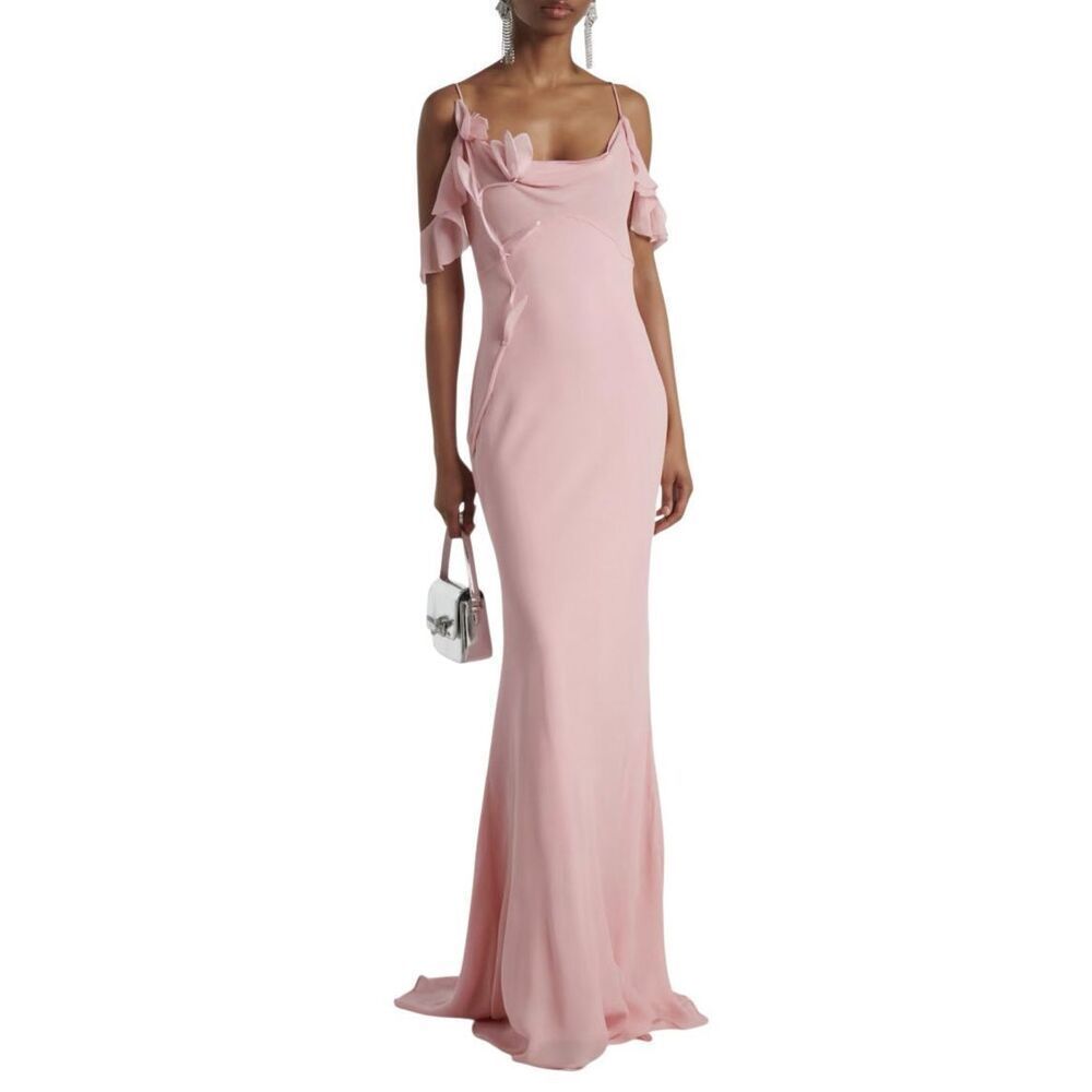 Self-portrait floral appliqué georgette gown US 4